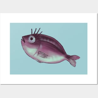 Funny Fish With Fancy Eyelashes Posters and Art